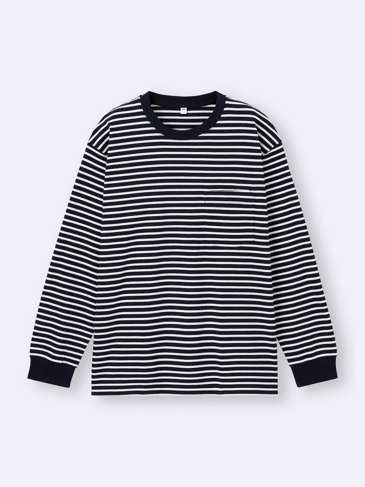 Men's Heavy Weight Crew Neck T-Shirt | Stripe | Long | GU US