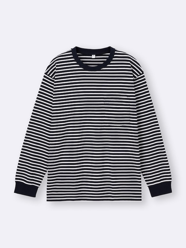 Heavy Weight Crew Neck T-Shirt | Stripe | Long