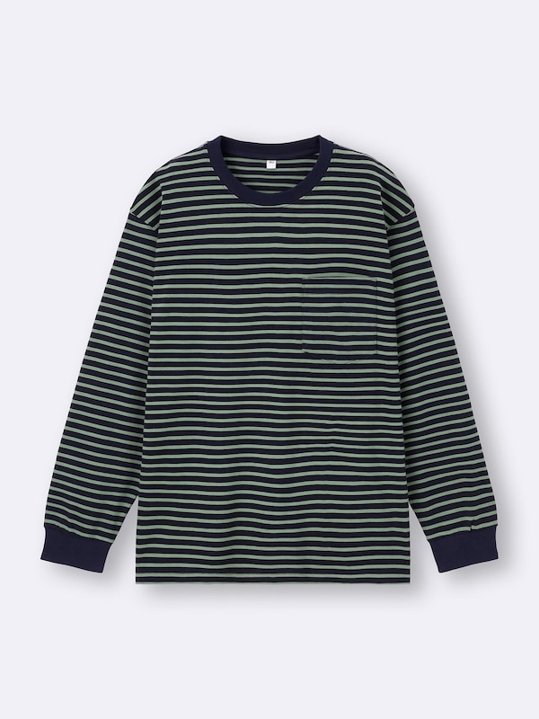 Heavy Weight Crew Neck T-Shirt | Stripe | Long