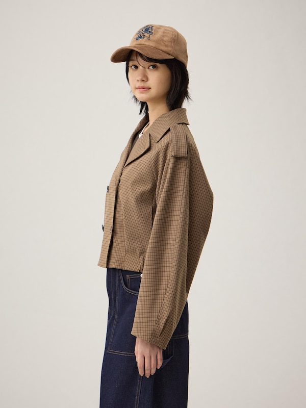 Short Trench Checked Coat | by rokh