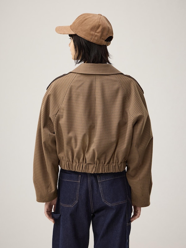 Short Trench Checked Coat | by rokh