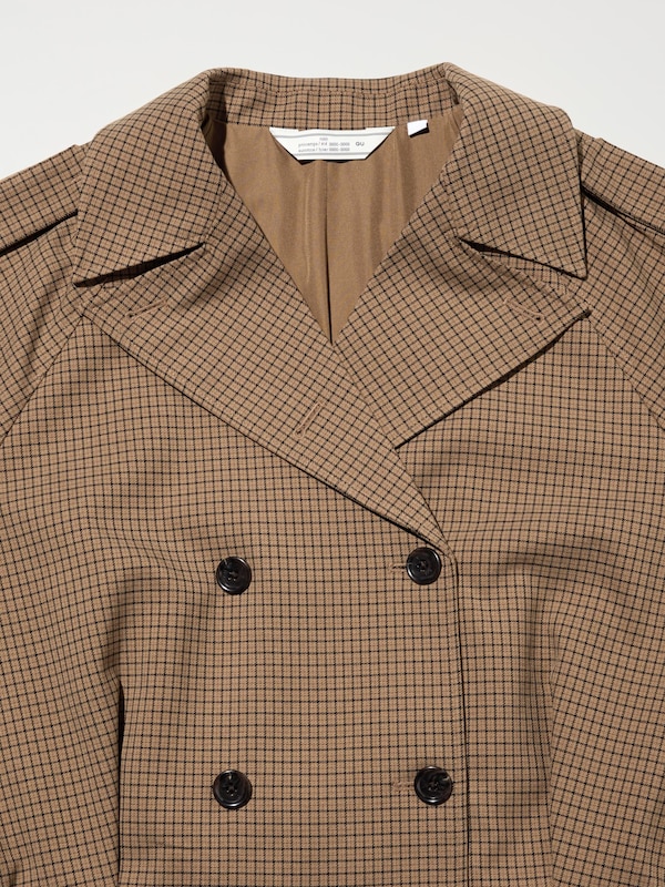 Short Trench Checked Coat | by rokh