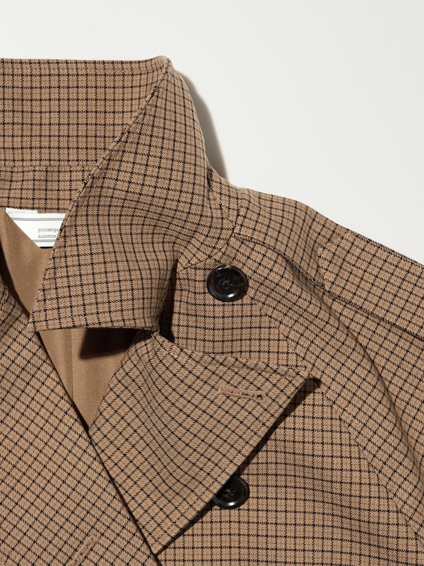 Short Trench Checked Coat | by rokh