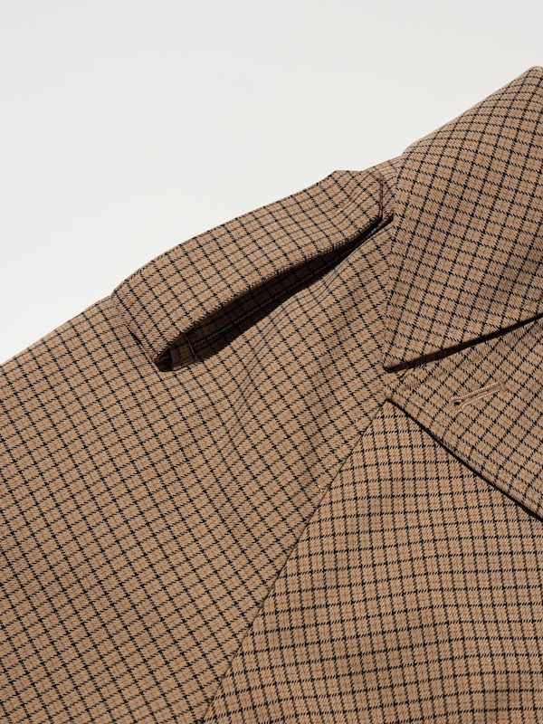 Short Trench Checked Coat | by rokh