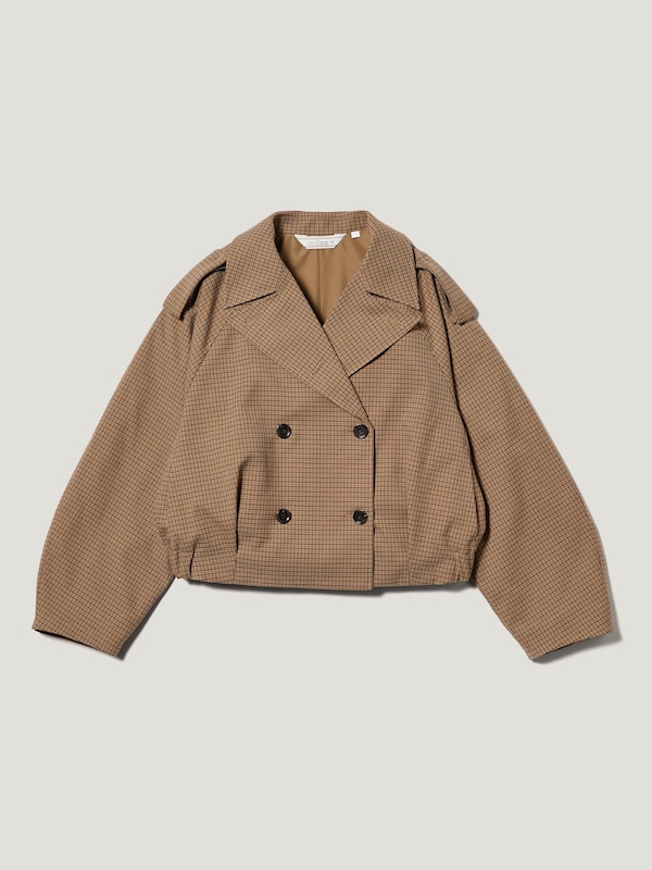 Short Trench Checked Coat | by rokh