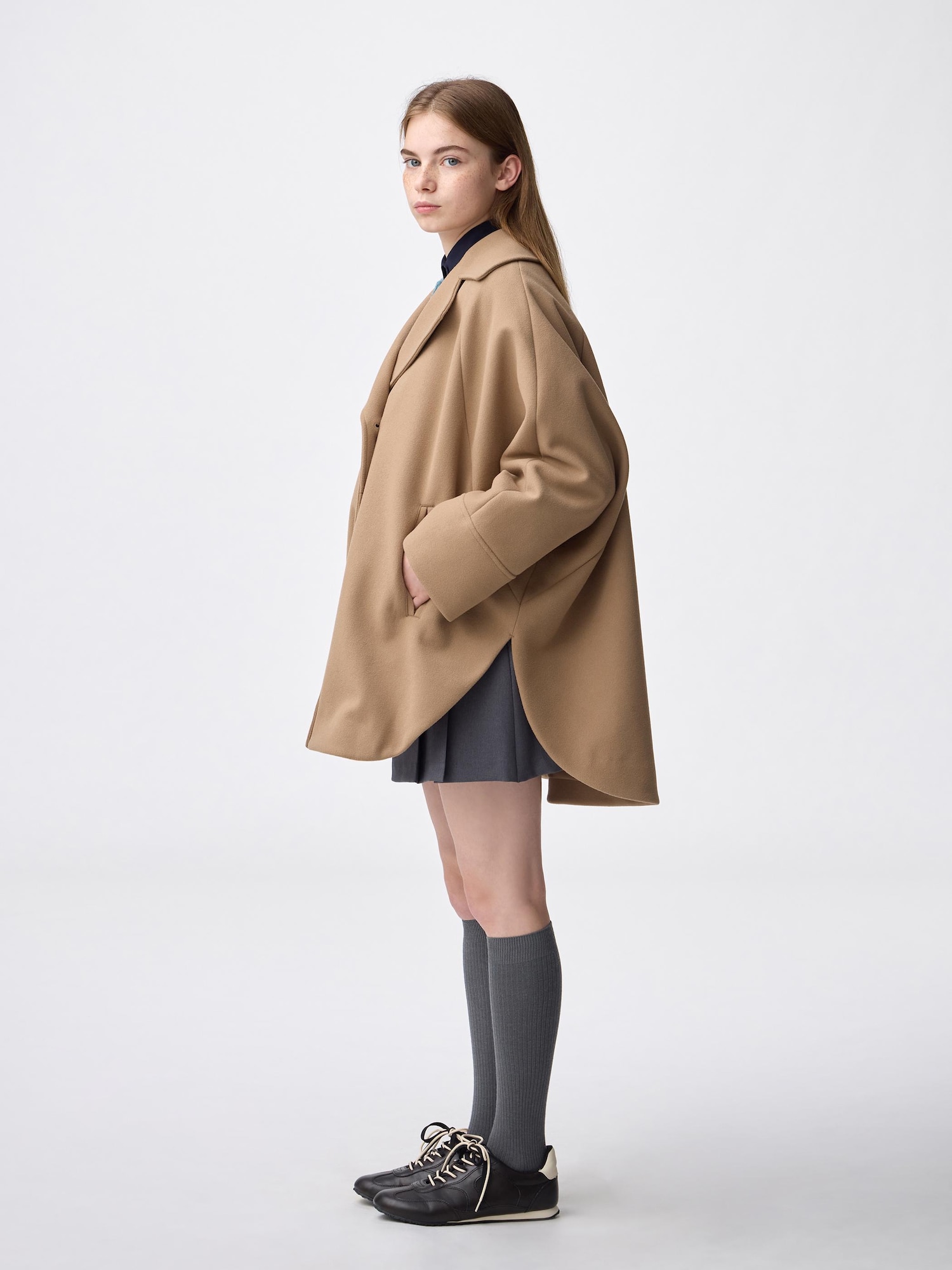 Women's COZY MELTON Cape Coat | GU US