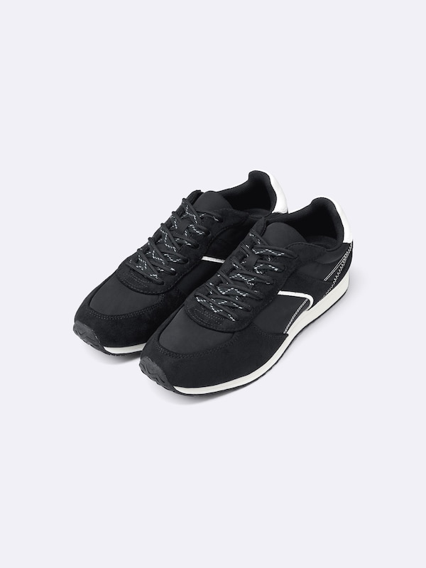 Nylon Combination Flat Sneakers