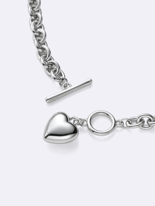 Heart Motif Volume Chain Necklace