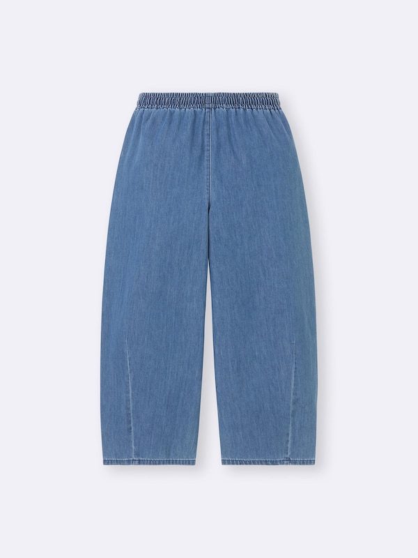 Light Denim Barrel Ankle Pants