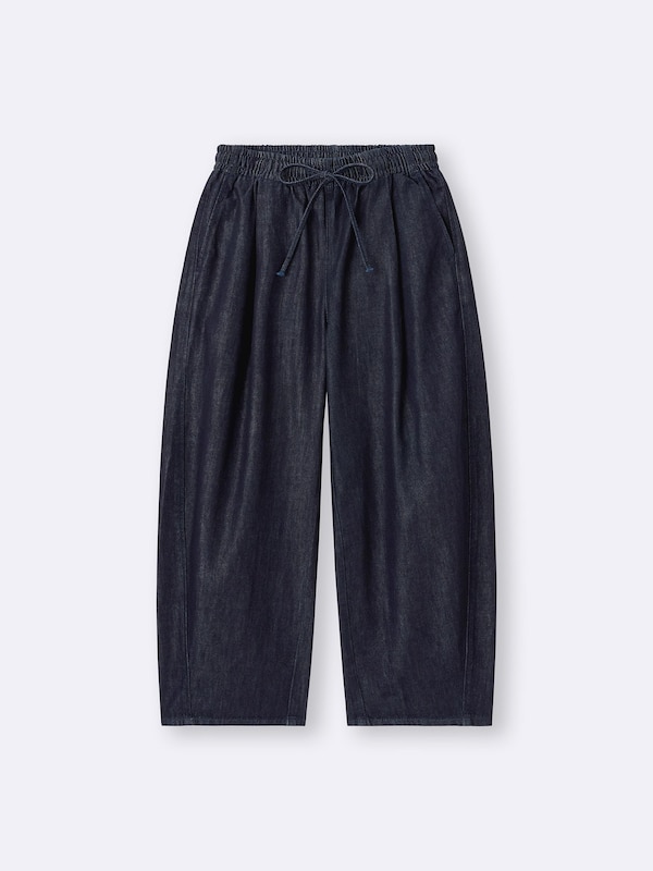 Light Denim Barrel Ankle Pants