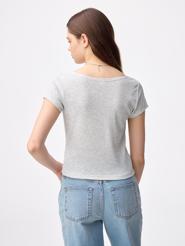 Draped Neck T-Shirt