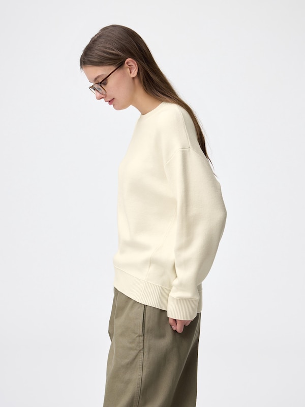Sweat Look Knit Oversized Pullover