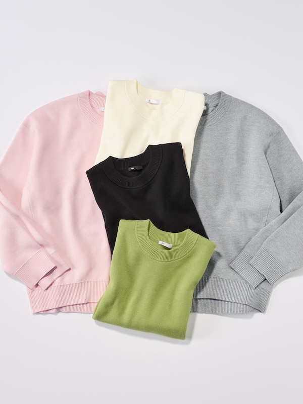 Sweat Look Knit Oversized Pullover