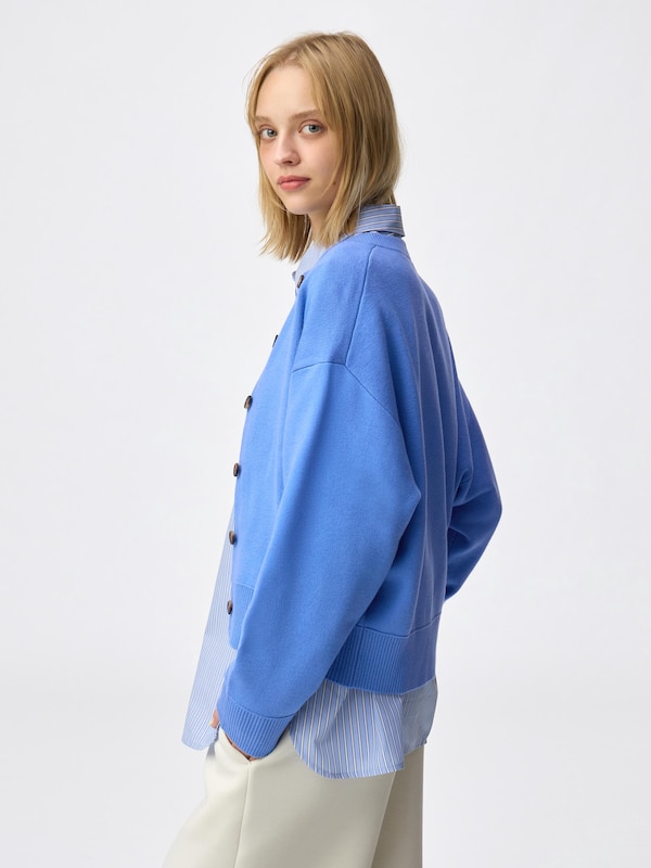 Sweat Look Knit Dolman Sleeve Cardigan