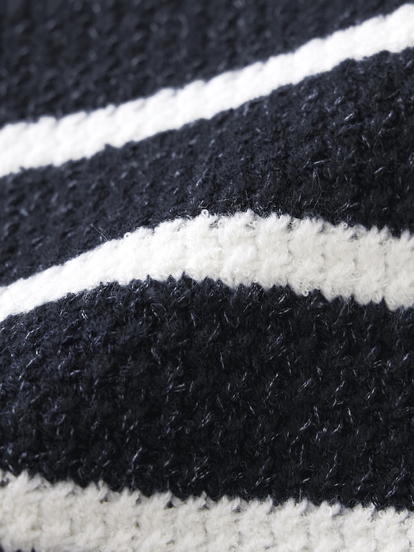 Tweedy Knitted Striped Cardigan