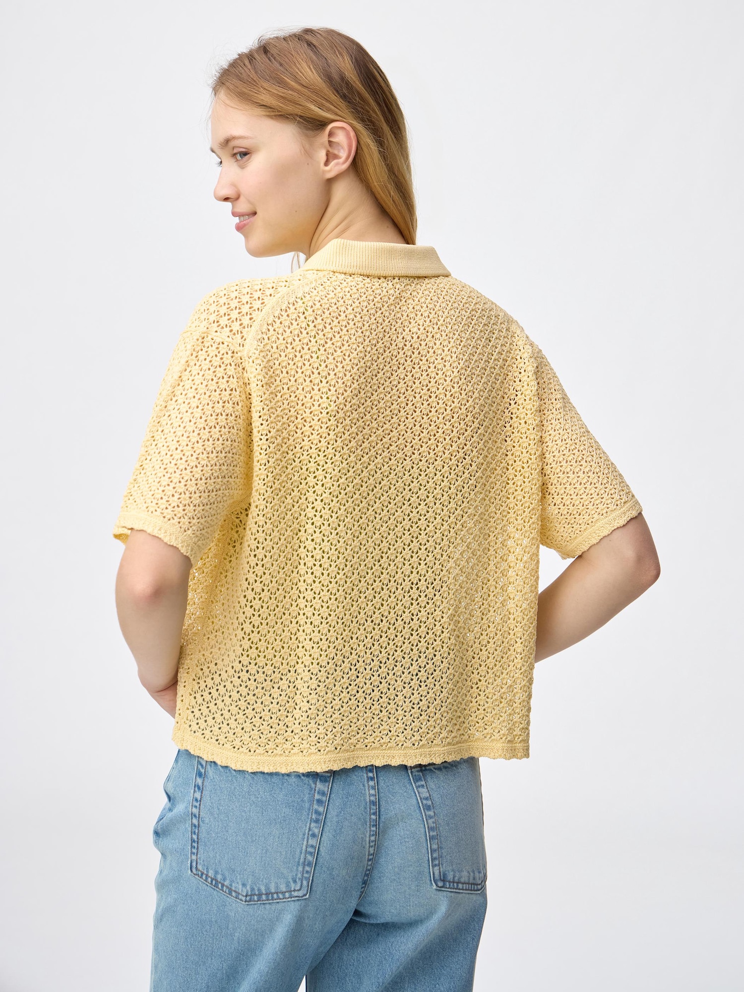 Lacy Stitch Knitted Shirt | HalfSlv | GU US