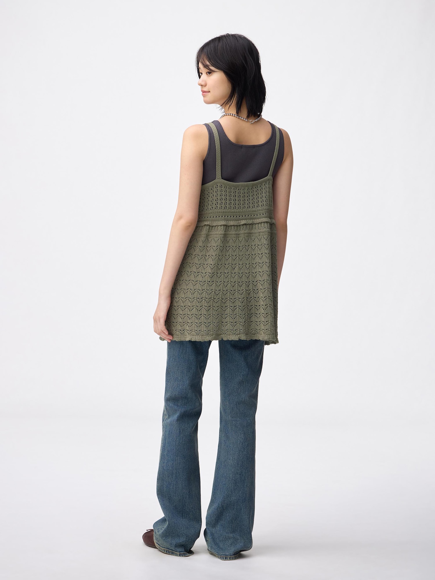 Women's Lacy Stitch Knitted Camisole Tunic | GU US