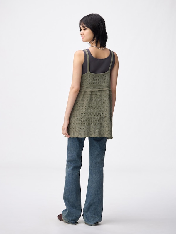 Lacy Stitch Knitted Camisole Tunic