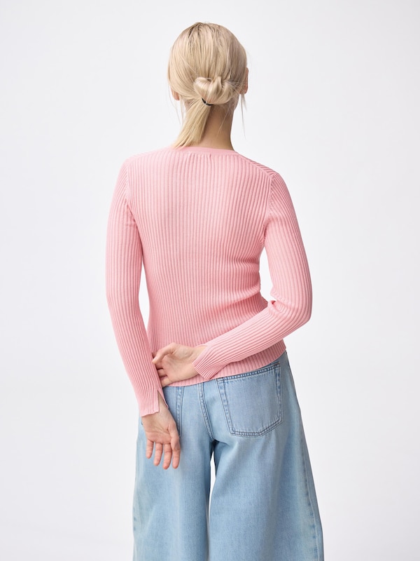 Sheer Ribbed Cardigan