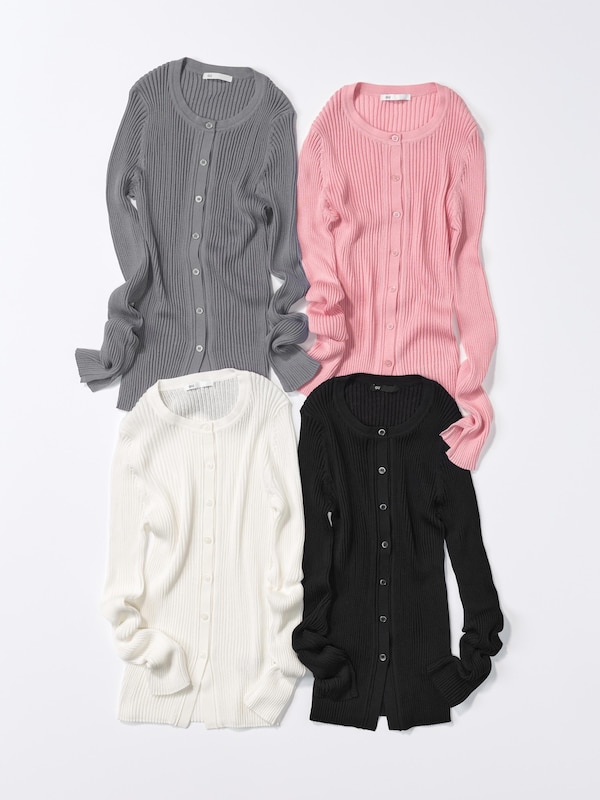 Sheer Ribbed Cardigan