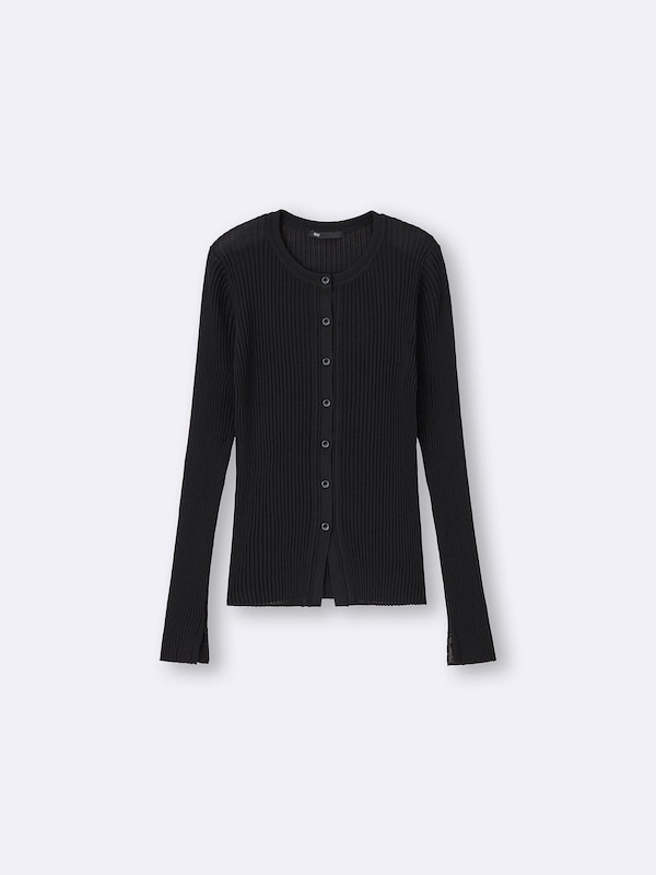 Sheer Ribbed Cardigan