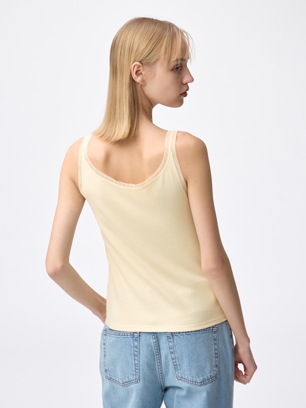 Cotton Blendtulle Tank Top | Dry