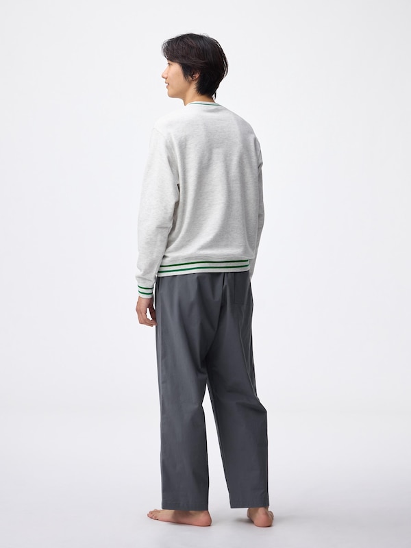 Cotton Blend Stretch Relaxed Pants
