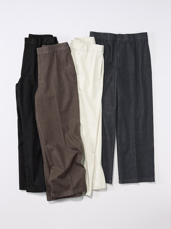 Twill Wide Straight Pants