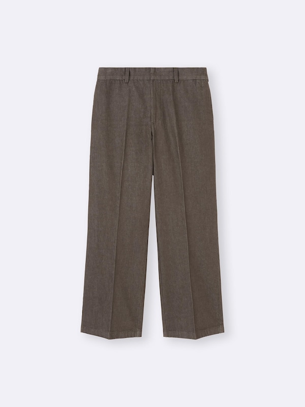 Twill Wide Straight Pants | Long