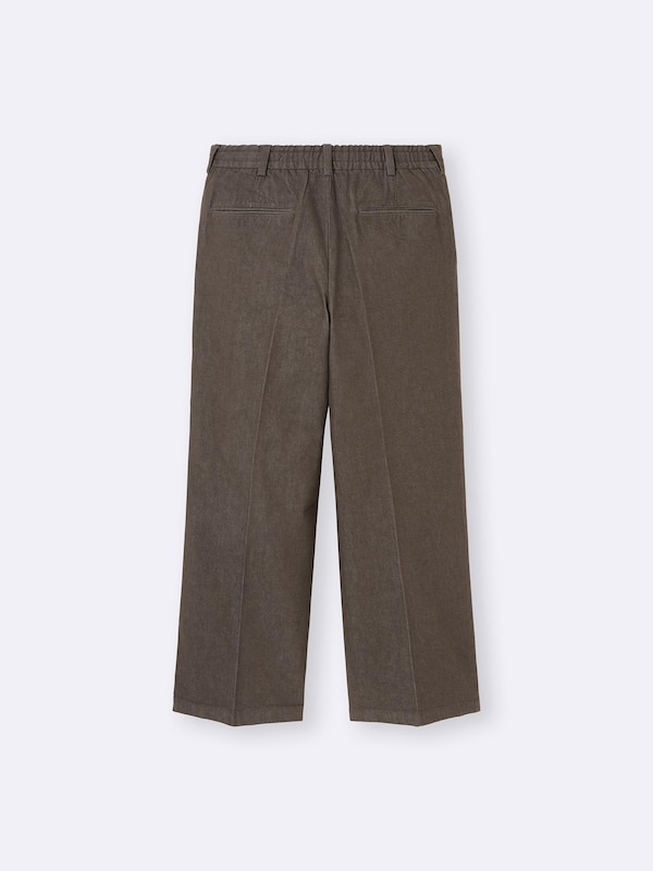 Twill Wide Straight Pants | Long