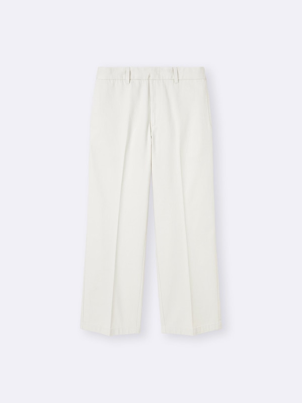 Twill Wide Straight Pants | Long