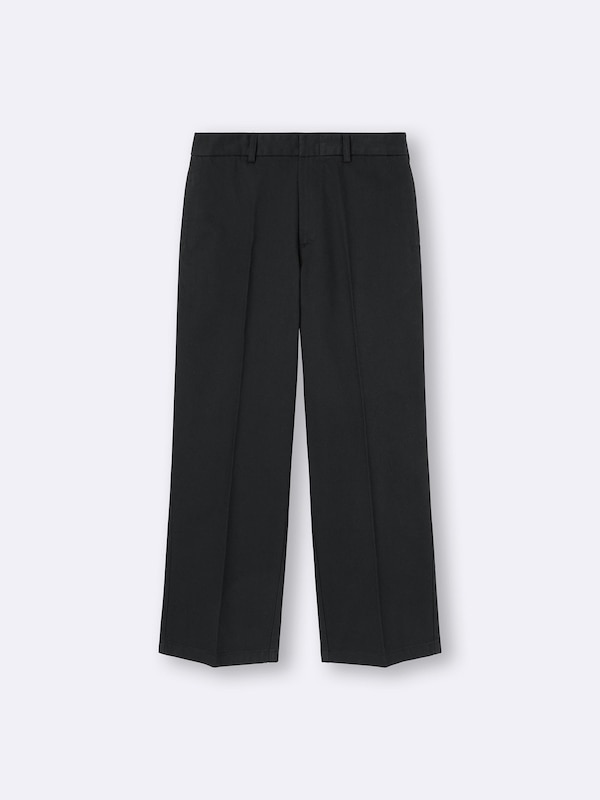 Twill Wide Straight Pants | Long