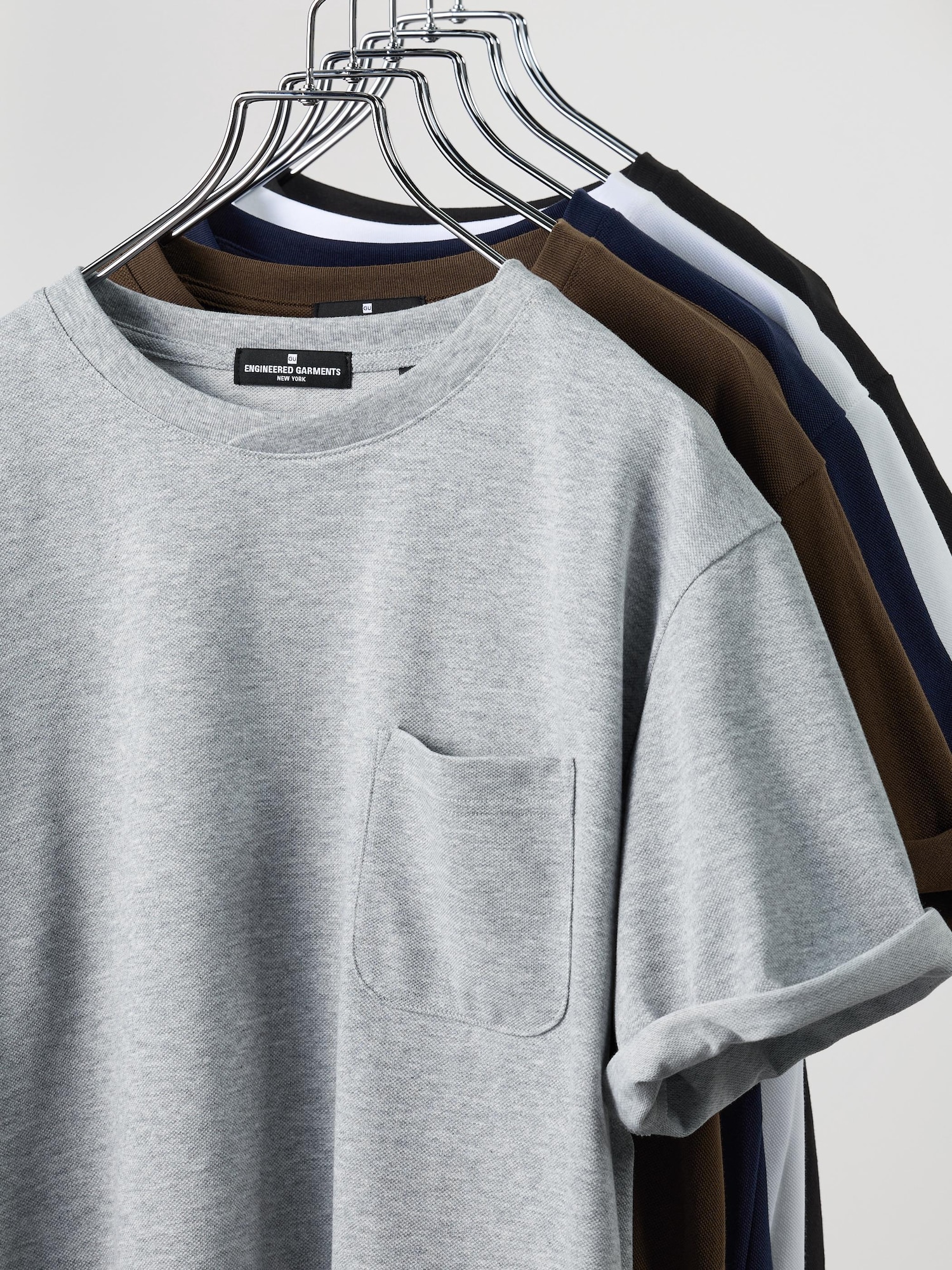 Unisex Dry Pique Crossed Neck T-Shirt | ENGINEERED GARMENTS | GU US