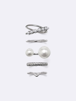 Imitation Pearl Ring 5-Pack
