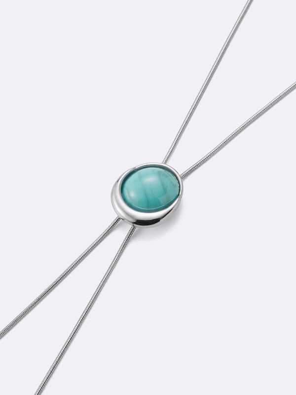 Stone Motif Slide Chain Necklace