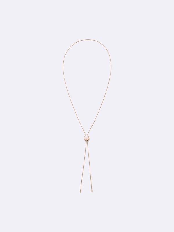 Stone Motif Slide Chain Necklace