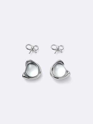 Stone Pierced Earrings 2-Pack