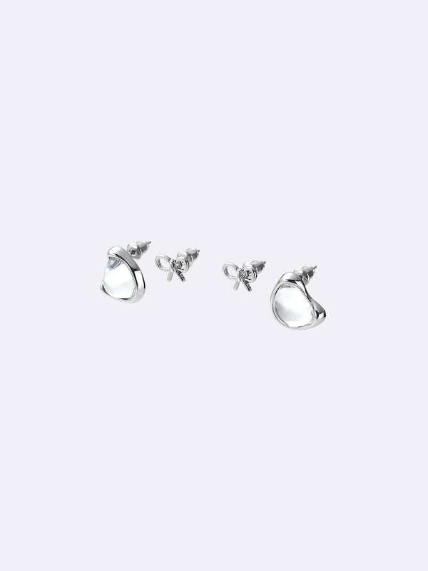 Stone Pierced Earrings 2-Pack