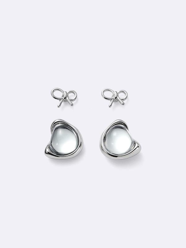 Stone Pierced Earrings 2-Pack
