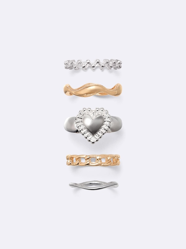 Metal Motif Ring 5-Pack