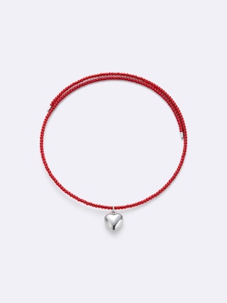 Heart Motif Beaded Choker