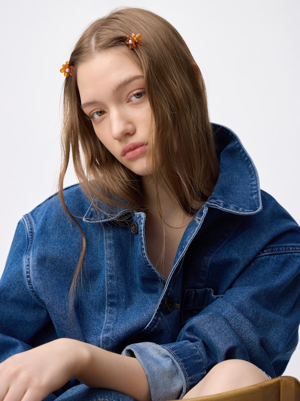 Flower & Ribbon Motif Mini hair Clip 6-Pack