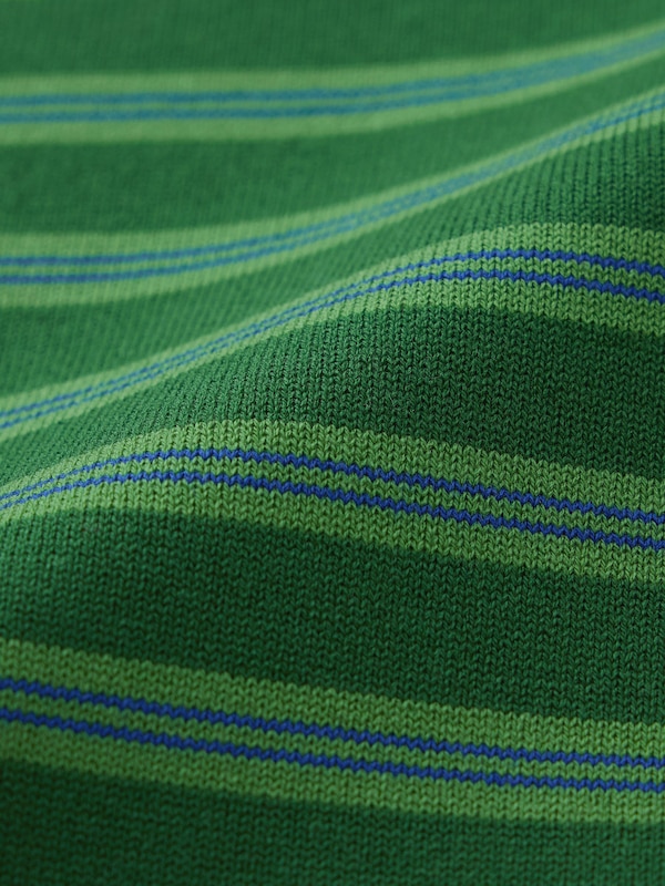 Washable Knitted Striped Polo Shirt | Halfslv