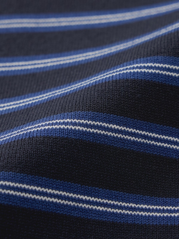 Washable Knitted Striped Polo Shirt | Halfslv