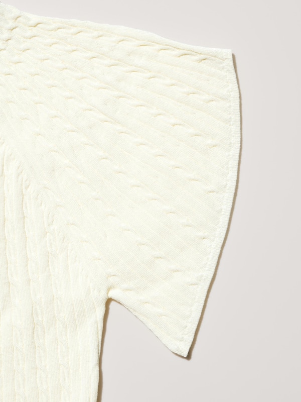 Cable Knitted Ribbon Pullover | Short | by rokh