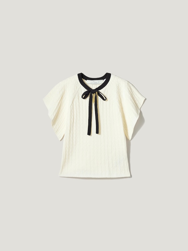 Cable Knitted Ribbon Pullover | Short | by rokh