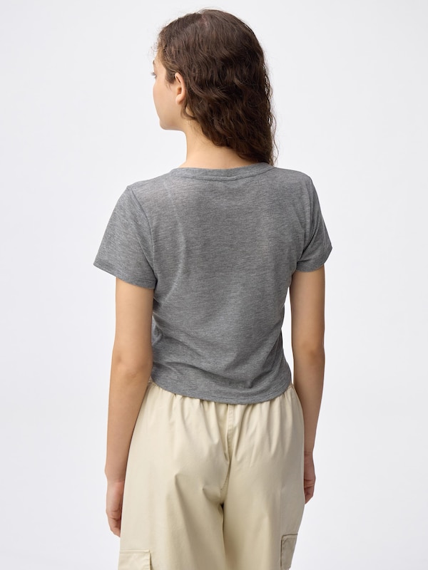 Soft Sheer Henley Neck T-Shirt