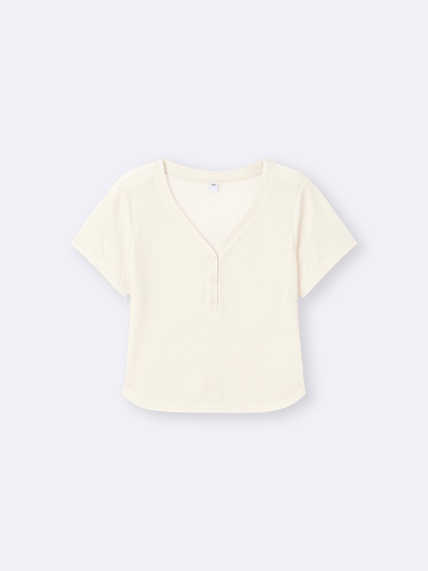 Soft Sheer Henley Neck T-Shirt