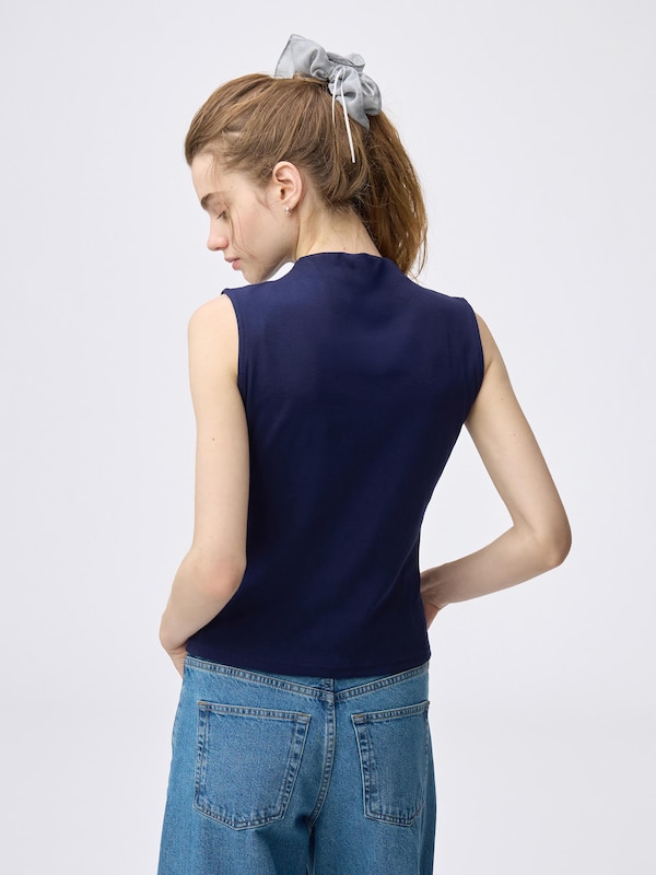 Mock Neck T-Shirt | Sleeveless