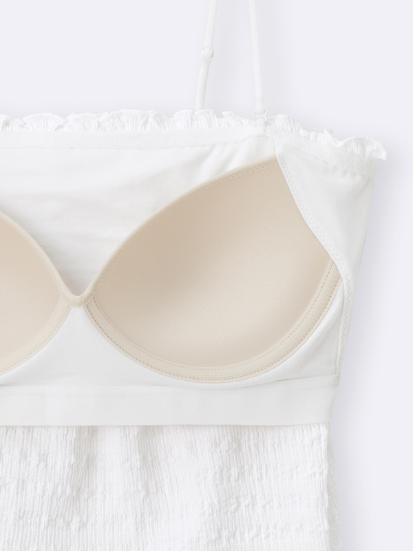 Bra-Feel Cropped Shirring Tube Top